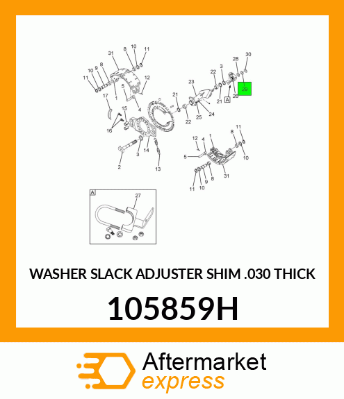 WASHER SLACK ADJUSTER SHIM .030 THICK 105859H