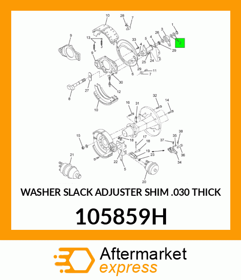 WASHER SLACK ADJUSTER SHIM .030 THICK 105859H