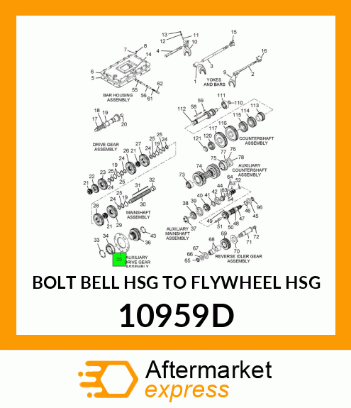 BOLT BELL HSG TO FLYWHEEL HSG 10959D