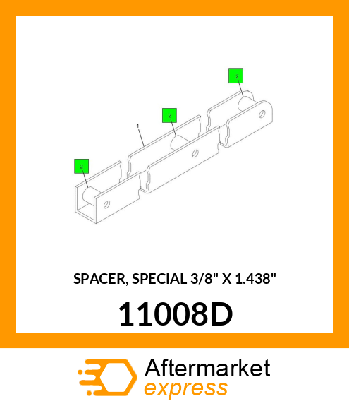 SPACER, SPECIAL 3/8" X 1.438" 11008D