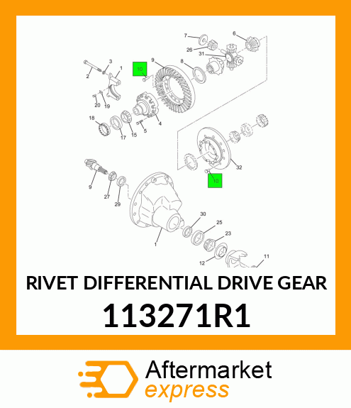 RIVET DIFFERENTIAL DRIVE GEAR 113271R1