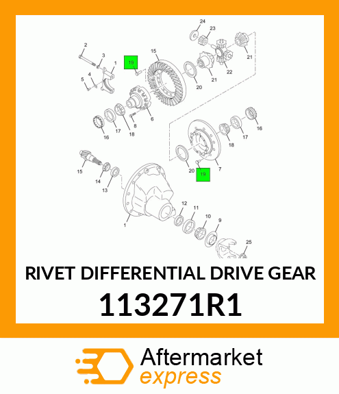 RIVET DIFFERENTIAL DRIVE GEAR 113271R1