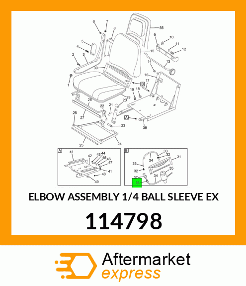 ELBOW ASSEMBLY 1/4 BALL SLEEVE EX 114798