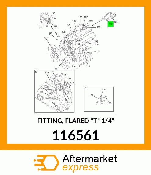 FITTING, FLARED "T" 1/4" 116561