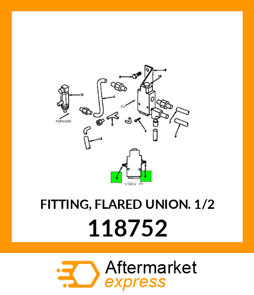 FITTING, FLARED UNION 1/2" 118752