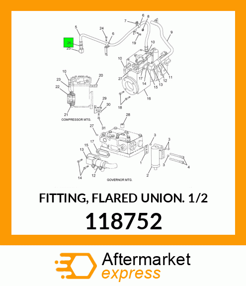 FITTING, FLARED UNION 1/2" 118752