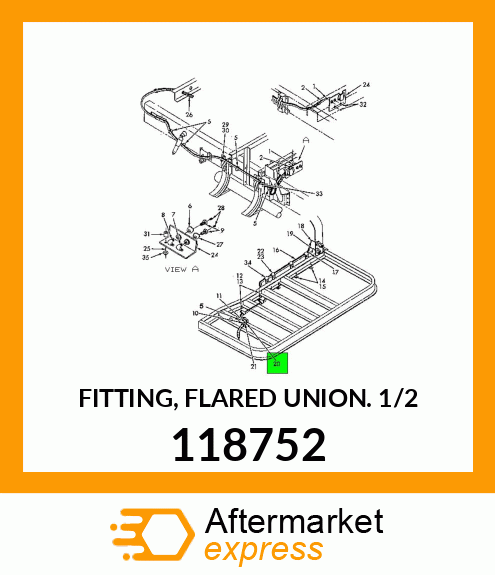 FITTING, FLARED UNION 1/2" 118752