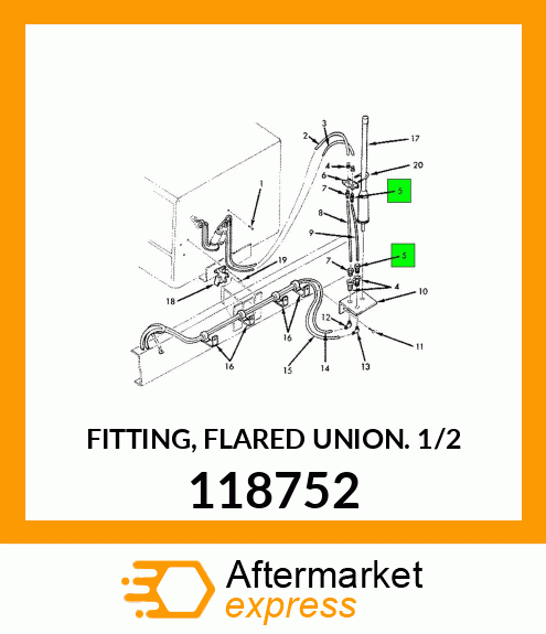 FITTING, FLARED UNION 1/2" 118752