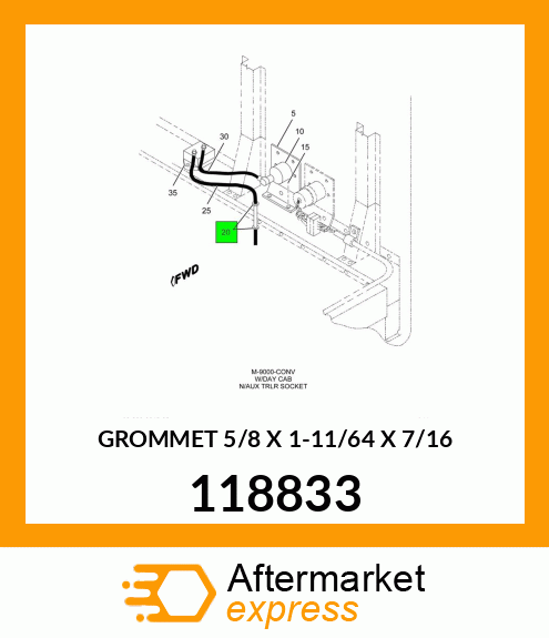 GROMMET 5/8 X 1-11/64 X 7/16 118833