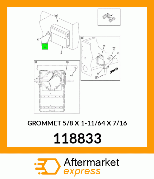 GROMMET 5/8 X 1-11/64 X 7/16 118833