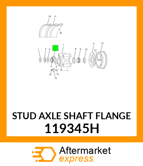 STUD AXLE SHAFT FLANGE 119345H