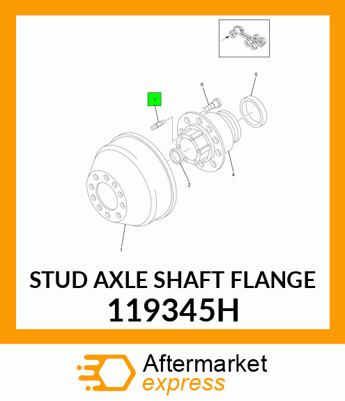 STUD AXLE SHAFT FLANGE 119345H