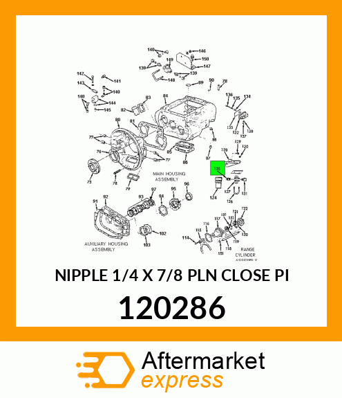 NIPPLE 1/4 X 7/8 PLN CLOSE PI 120286
