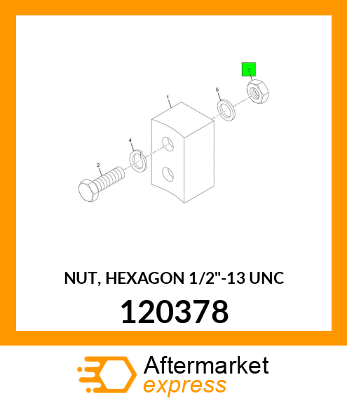 NUT, HEXAGON 1/2"-13 UNC 120378