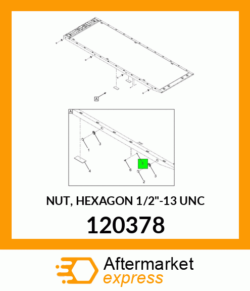 NUT, HEXAGON 1/2"-13 UNC 120378