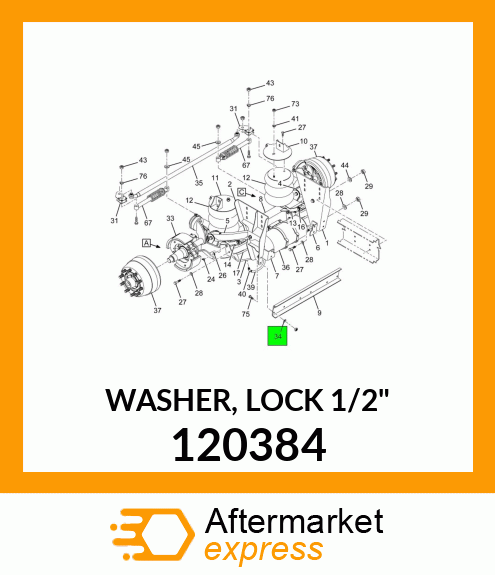 WASHER, LOCK 1/2" 120384