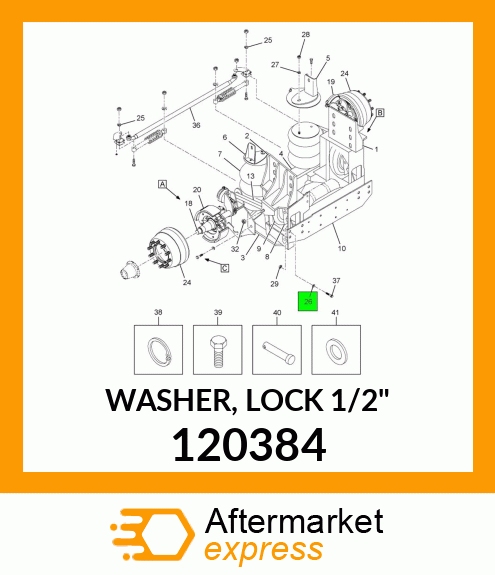 WASHER, LOCK 1/2" 120384