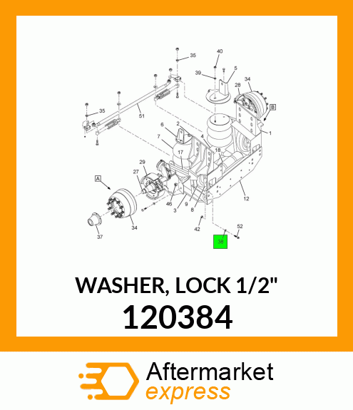 WASHER, LOCK 1/2" 120384