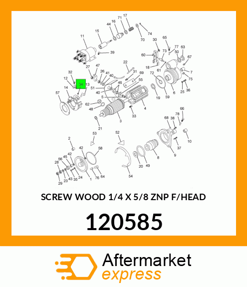 SCREW WOOD 1/4 X 5/8 ZNP F/HEAD 120585