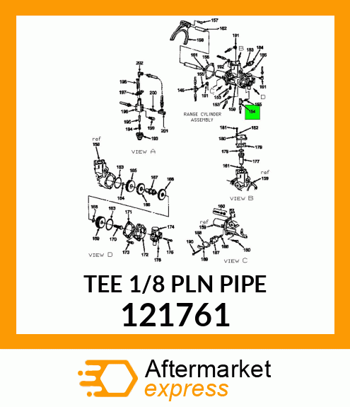 TEE 1/8 PLN PIPE 121761