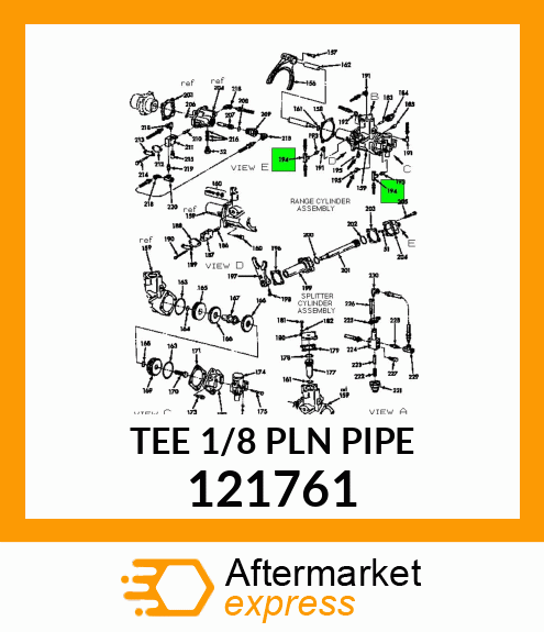 TEE 1/8 PLN PIPE 121761