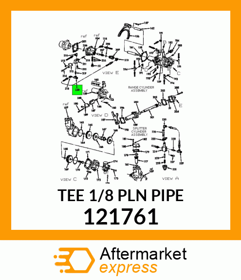 TEE 1/8 PLN PIPE 121761