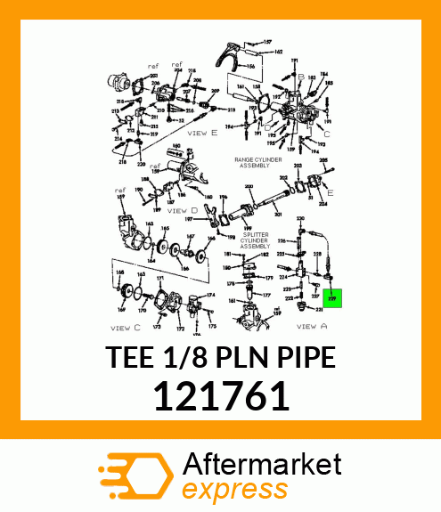 TEE 1/8 PLN PIPE 121761