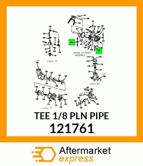 TEE 1/8 PLN PIPE 121761