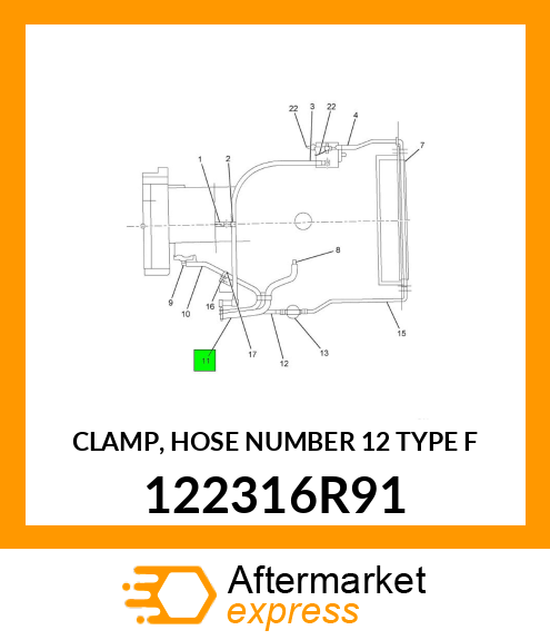 CLAMP, HOSE NUMBER 12 TYPE "F" 122316R91
