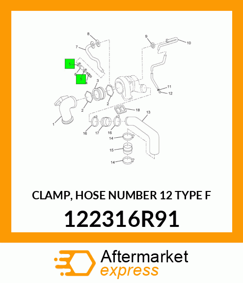 CLAMP, HOSE NUMBER 12 TYPE "F" 122316R91