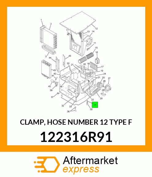 CLAMP, HOSE NUMBER 12 TYPE "F" 122316R91