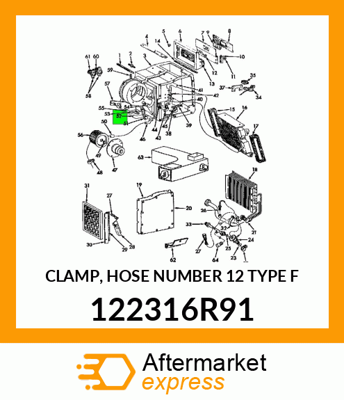 CLAMP, HOSE NUMBER 12 TYPE "F" 122316R91