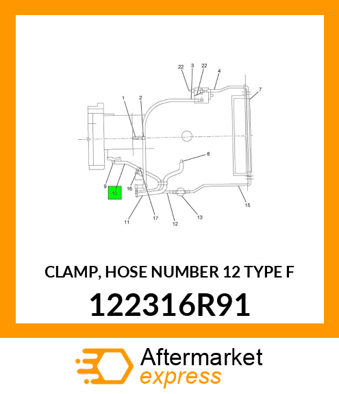 CLAMP, HOSE NUMBER 12 TYPE "F" 122316R91