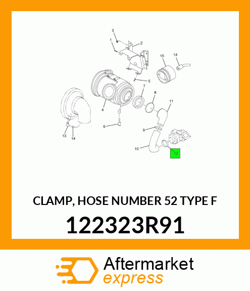 CLAMP, HOSE NUMBER 52 TYPE "F" 122323R91