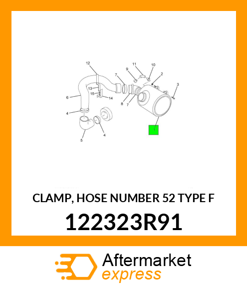 CLAMP, HOSE NUMBER 52 TYPE "F" 122323R91
