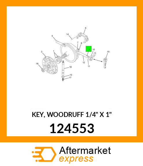 KEY, WOODRUFF 1/4" X 1" 124553