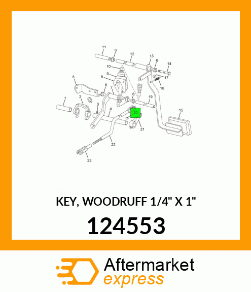 KEY, WOODRUFF 1/4" X 1" 124553