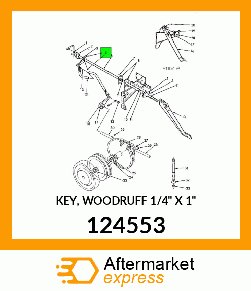 KEY, WOODRUFF 1/4" X 1" 124553