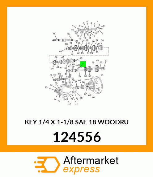 KEY 1/4 X 1-1/8 SAE 18 WOODRU 124556