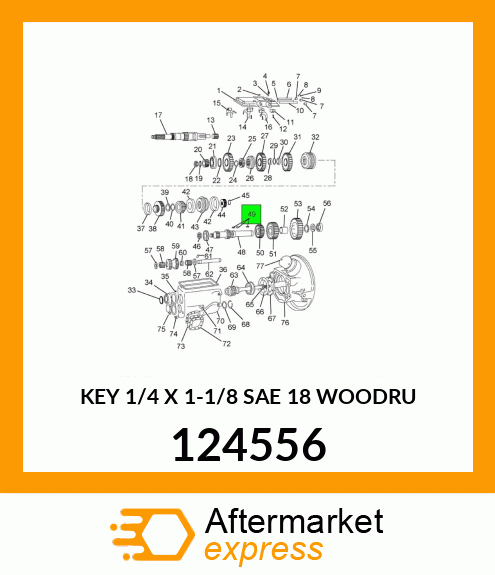 KEY 1/4 X 1-1/8 SAE 18 WOODRU 124556