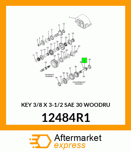 KEY 3/8 X 3-1/2 SAE 30 WOODRU 12484R1