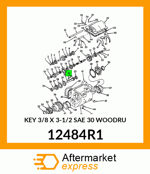 KEY 3/8 X 3-1/2 SAE 30 WOODRU 12484R1