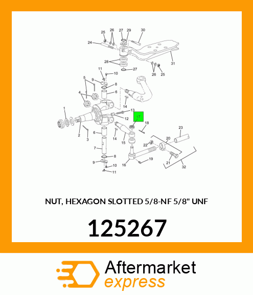 NUT, HEXAGON SLOTTED 5/8-NF 5/8" UNF 125267