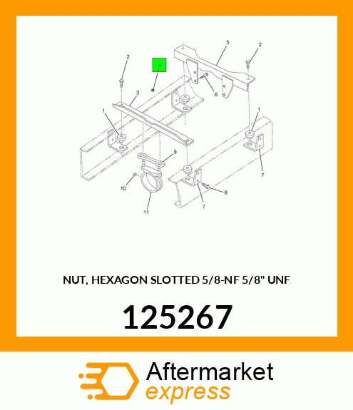 NUT, HEXAGON SLOTTED 5/8-NF 5/8" UNF 125267