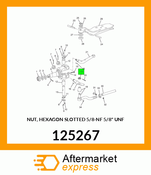 NUT, HEXAGON SLOTTED 5/8-NF 5/8" UNF 125267