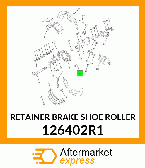 RETAINER BRAKE SHOE ROLLER 126402R1