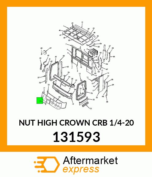 NUT HIGH CROWN CRB 1/4-20 131593