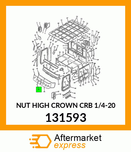 NUT HIGH CROWN CRB 1/4-20 131593