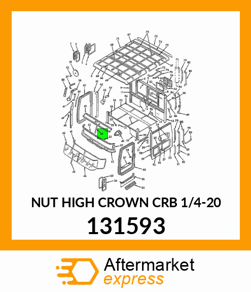 NUT HIGH CROWN CRB 1/4-20 131593