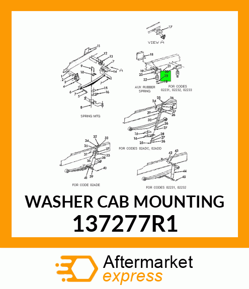 Spare part 137277R1 + WASHER CAB MOUNTING